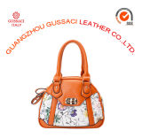 Low MOQ Spring Flower Printing Lovely PVC Ladies Luggage Handbag
