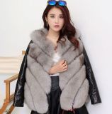 Charming Winter Natural Women Grey Fox Fur Vest