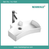 Sanitary Ware Ceramic Self Rimming Hand Wash Sink, White Ceramic Sink (HJ-1525)