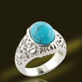 925 Sterling Silver Turquoise Stone Ring Jewellery (RSA9001)