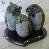 Three Owls Family Animal Sculpture and Carving