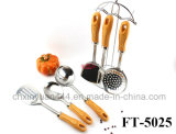 Stainless Steel Yellow Bakelite Handle Cook Tool (FT-5025)