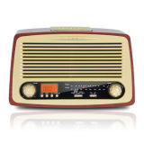 Best Home Audio Retro Wooden Am FM Radio Vintage Radio with USB/SD Player
