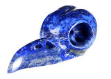 Natural Lapis Lazuli Carved Bird/Raven Skull Pendant Carving #9j30, Crystal Healing