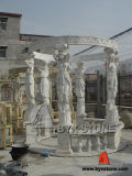 Marble Lady Carving Garden Gazebo for Outdoor Decoration