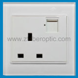 White Color 2 Gang UK Dual USB Wall Switch