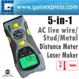 Portable Multifunction 5in1 Digital Distance Meter Stud/Joists Metal Wire Detector Laser Marker Tool 0.6~16m (2 ~ 53 inch) Range (CK-109G)