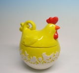 Ceramic Chick Cookie Jar for Easter, Canister, Holiday Gifts (HL005C13A106)