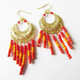 Fashion Loop Earrings with Beads Drops (E12473)