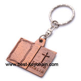 Brass Silver Custom Design Bible Book Metal Key Chain (BK52937)
