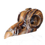 Natural Tiger Eye Carved Bird/Raven Skull Pendant Carving #7D85, Crystal Healing
