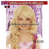 Party Items Wavy Blonde Princess Queen Fancy Dress Wig (PS2109)