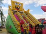 Lovely Big Teeth Spongebob Inflatable Slide Bouncy