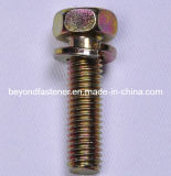 Hex Head Sets Machine Screws with Single Spring Washer Yellow Zinc Plating (GM008)