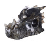 Natural Labradorite Carved Dragon Skull Carving, Small Carved Stone Figurines (7Y17)
