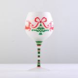 Red Printed Wine Glass
