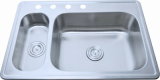 Stainless Steel Kitchen Sink, Self-Rimming Countertop Sink, Topmount ((D65)