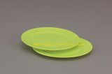 2-Piece Set Plastic Dinner Plate Tableware 15 Cm Diameter-Green (Model. 1017)