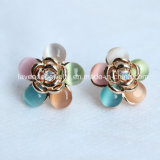 Jewelry Gold Plated with Flower Stud Earrings for Women Fashion