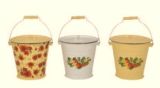 30cm Full Decorated Enamel Bucket with Wooden Handle