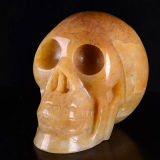 Natural Yellow Aventurine Carved Skull Carving #7h71, Crystal Healing