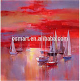 Art Supplies Abstract Wall Art Seascapes Sea and Boat Oil Painting Painted Canvas Moder Abstract Sunset Oil Painting on Canvas