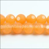 Frosted Dyed Jade Football Faceted Rounds Gemstone Beads (SL72325)