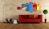 5 Panels Abstract Canvas Painting