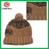 Light Brown Ribbed Bobble Hat (CPA-1162)