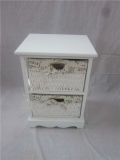 Wood Basket Accent Chest with Willow Drawer
