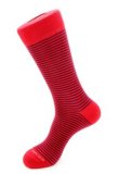 2015 Spring Summer Women Men's Fashion Dress Casual Classic Red Stripe Socks/80%Cotton/Exported America/ Best Handfeel China Factory Manufacturer
