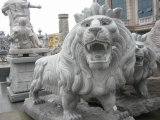 Stone Lion, Granite Carving, Animal Sculpture