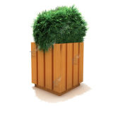 PS Plastic Wood Flower Box for Plant Flower in Park/Garden (TEL0395)