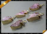 Purple Druzy Necklace, Gemstone Agate Pendant, Fashion Pendant Jewellery (YAD087)