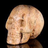 Picture Jasper Skeleton Sculpture, Skull Carving (0A12)