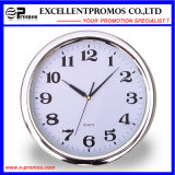 Silver Frame Logo Printing Round Plastic Wall Clock (Item22)