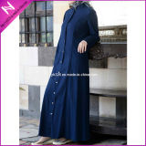 New Long Sleeve Blue Kaftan Abaya Dubai Arab Africa Muslim Dress