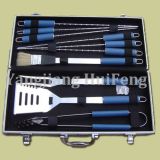 10PCS Stainless Steel BBQ Tool Sets Grilling Fork in Aluminium Box