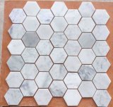 Carrara White Hexagon Mosaic, Marble Mosaic (BDS4848H)