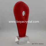 Red Glass Art Crafts for Home Decoration Gifts and Advertising by-1813