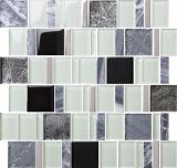 Black&Crystal Metallic Glass Mosaic with Marble in 2015