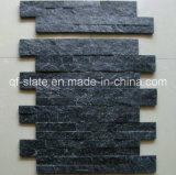 Chinese Black Quartzite Stacked Stone for Wall Cladding/Flooring