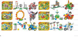 Children Plastic Vechle Motor Puzzle Toys