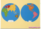 Montessori Material-World Map Puzzle Geography Educational Toys
