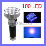 Aluminum 395 400nm 100 LED UV Ink Blacklight Ultraviolet Flashlight Pet Dog Urine Detector Money Checker Black Light Torch (LED100)