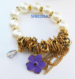 Fashion Jewelry Handmade Pearl & Flower Bracelet Fashion Jewelry (SFB0195A2)