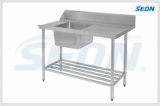 Handemade Commercial Stainless Steel Dishwasher Inlet Benches with Single Bowl (MT5023)