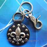 Metal Keychain Gift with PU Patch