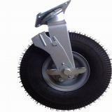 410/350-4 PU Filled Rubber Brake Caster Wheel