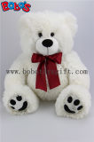 White Stuffed Bear Animal Plush Teddy Bear Toy with Re Ribbon as Nice Gift